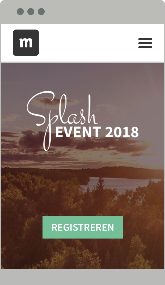 Responsive event website op mobiel