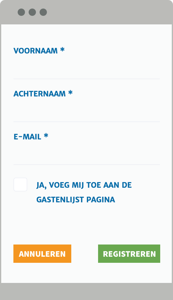 Kies voor de annuleren knop een minder opvallende kleur
