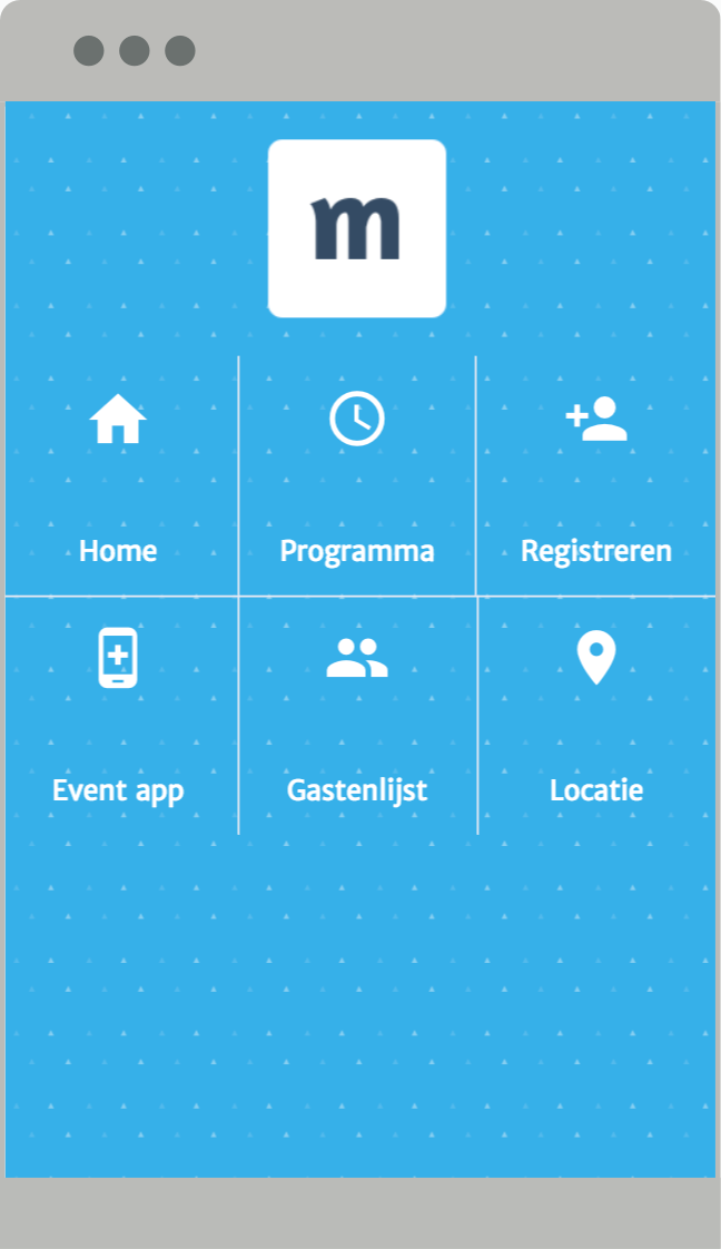 Mobiel menu met logo bovenin