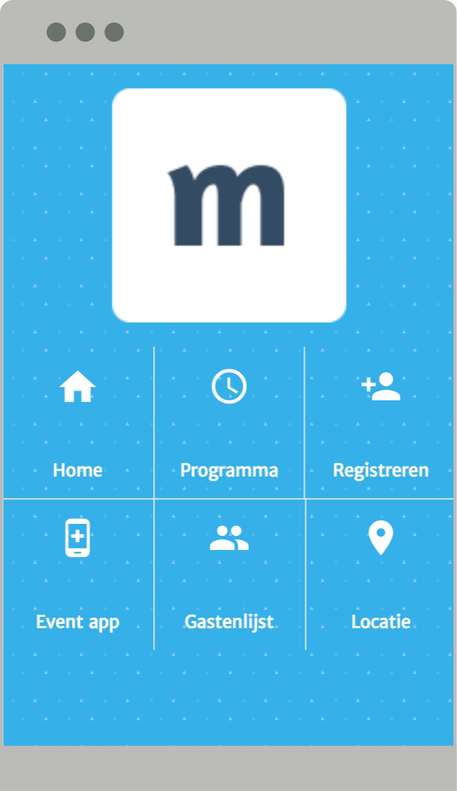 Event website menu op mobiel