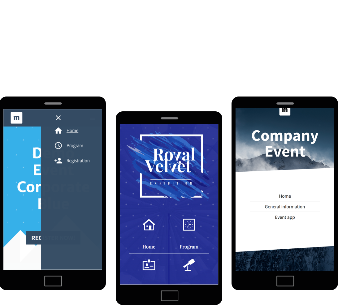 Verschillende app menu's
